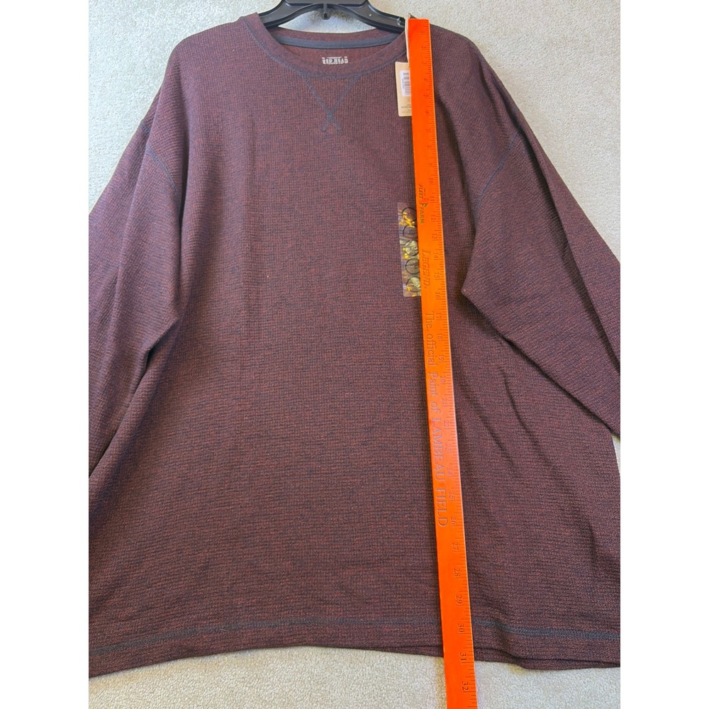 RedHead Tower Rock Crew Shirt Mens XL Burgundy Black Long Sleeve Waffle Knit NEW - Picture 6 of 8